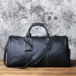 Sac de voyage en cuir de vachette, classique, à bandoulière