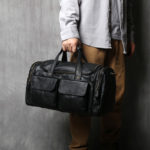 Sac de voyage en cuir de vachette, poches et rangements – Image 8