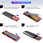 Boitier externe, adaptateur SSD M.2 NVMe, 2230/2242/2260/2280, avec câbles – Image 4