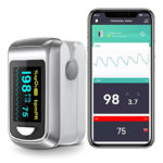 Oxymètre de pouls portable SPo2, au bout des doigts, contrôle Bluetooth