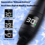Ensemble flexible et pommeau de douche turbocompressé à affichage LED numérique, réglable, 5 modes – Image 3