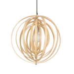 Suspension en bois massif, anneaux variables, lampe nordique