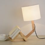 Lampe de table en bois massif, luminaire de bureau, chambre à coucher – Image 2