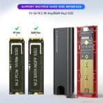 Boitier externe, adaptateur SSD M.2 NVMe, 2230/2242/2260/2280, avec câbles – Image 5