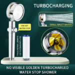 Pommeau de douche à hélice turbo, haute pression, avec 5 filtres – Image 2