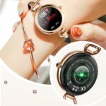 Montre connectée CT01 avec bracelet en cuir pour femme, écran tactile 1.09", modes de sport et santé – Image 3