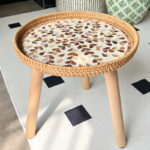 Petite table basse en rotin tissé, ronde, minimaliste moderne – Image 4