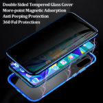 Double coque magnétique 360° pour iPhone, protection de la vie privée, double verre, protection en métal – Image 2