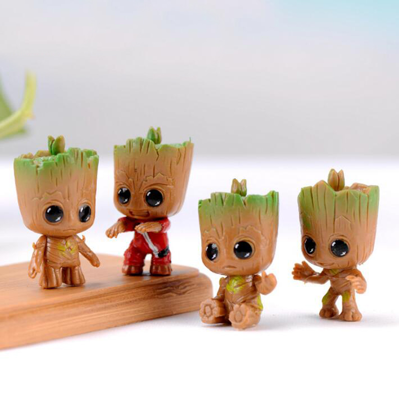 Ensemble de 4 figurines, Gardiens de la Galaxie, Groot bébé, 5 cm