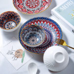 Ensemble de vaisselle en céramique, bol de riz et accessoires, géométrique design, Bohemia – Image 3