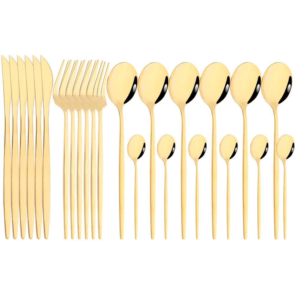 Ensemble de couverts en acier inoxydable, 24 pièces