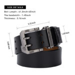 Ceinture en cuir véritable avec boucle ardillon, de 110 à 130 cm – Image 8