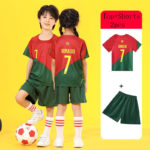 Ensemble maillot et short de football pour enfant, Messi, Ronaldo, Neymar, respirant – Image 5