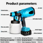 Pistolet de pulvérisation électrique sans fil, 800 ml, avec batterie 18V – Image 7