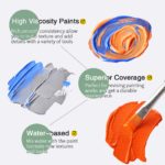 Ensemble de peinture pour textile, une palette de 12 couleurs, avec 6 pinceaux – Image 7