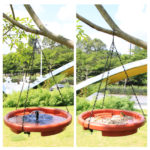 Ensemble de fontaine solaire et abreuvoir à oiseaux, avec crochet, bain d’oiseaux pour jardin – Image 2