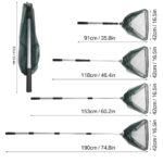 Filet à poissons télescopique pliante, filet à mailles extensible, 190cm – Image 2
