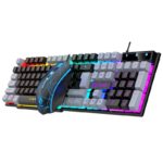Ensemble clavier et souris mécanique filaire USB, rétroéclairé, Gaming, QWERTY