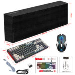 Ensemble clavier et souris rechargeables sans fil, à membrane, rétroéclairage coloré RVB, QWERTY – Image 4