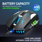 Ensemble clavier et souris rechargeables sans fil, à membrane, rétroéclairage coloré RVB, QWERTY – Image 5