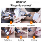 Mini ponceuse sans fil, Worx WX106 8V, gravure, meulage, polisseuse, chargeur USB, vitesse variable – Image 3