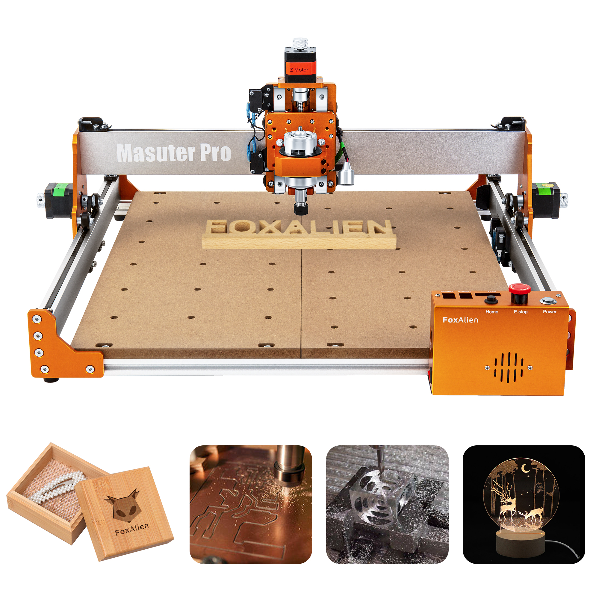 Machine CNC, FoxAlien Masuter Pro, pour sculpture sur bois et aluminium, fraisage de coupe