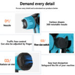 Pistolet de pulvérisation électrique sans fil, 800 ml, avec batterie 18V – Image 3