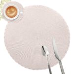 Ensemble de sets de table tissés à bords croisés, ronds, 12 pièces – Image 3