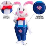 Costume gonflable de lapin en salopette, déguisement – Image 3