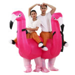Costume gonflable de flamant rose monté, déguisement – Image 4