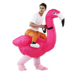 Costume gonflable de flamant rose monté, déguisement – Image 2