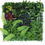 Panneau mural de plantes artificielles, tropicales, fleurs, faugères, 50 x 50 cm – Image 2