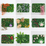 Panneau mural de plantes artificielles, eucalyptus, fleurs, feuilles, 60 x 40 cm