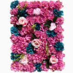 Panneau mural de fleurs artificielles, roses hortensia, décoration mariage, 60 x 40 cm – Image 4