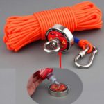 Aimant de pêche surpuissant en néodyme N52, avec corde, crochet, gants et sac de rangement – Image 2