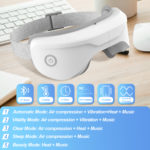Masseur oculaire avec vibration, chauffant, Bluetooth, musique, pression d'air, pliable – Image 7