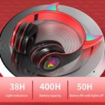 Casque audio sans fil pour enfant, Bluetooth avec microphone, clignotant RVB – Image 2