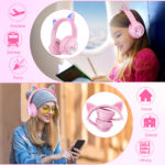 Casque audio sans fil avec étui pour enfant, Bluetooth 5.3, RVB, Hi-Fi – Image 8