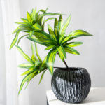Plante artificielle avec branche, feuilles tropicales, 3 têtes, 36 cm – Image 7