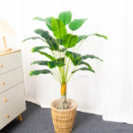 Bananier artificiel, grande plante tropicale, 18 à 24 feuilles, 90 à 100 cm – Image 3