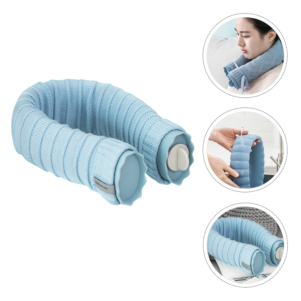 163764-ismlg7.jpg Bouillotte en forme de U, massage des cervicales, pour micro-ondes, 53 cm – Image 1