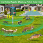 Répulsif solaire ultrasonique pour animaux, étanche, dissuasif, 8 à 10 m – Image 4