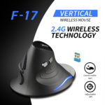 Souris ergonomique verticale sans fil, F-17, 2.4G, 2400 DPI, main droite – Image 3