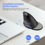 Souris ergonomique verticale sans fil, F-17, 2.4G, 2400 DPI, main droite – Image 5