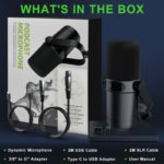 Microphone dynamique USB/XLR pour podcast, diffusion en direct, voix, voix off, Gaming, Plug & Play – Image 6