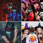 Masque LED d'halloween, au néon lumineux, Roi fantôme – Image 6