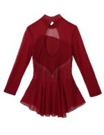 Costume de patinage artistique à manche longue, compétition de danse, pour adulte – Image 6