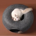 Niche tunnel en feutre pour chat, demi-fermé, chenil d'entraînement intérieur – Image 2