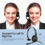 Casque audio sans fil avec microphone, Bluetooth 5.2, anti-bruit actif, pour centre d’appels – Image 3