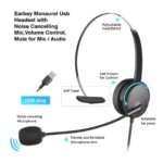 Casque audio USB avec microphone rotatif 330°, à une oreille, anti-bruit, pour centre d’appels – Image 4